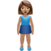 🧍🏽‍♀️ woman standing: medium skin tone display on Apple